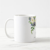 White & Navy Flowers Womans 80th Birthday Gift Koffiemok (Links)
