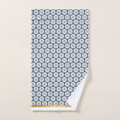 WHITE NAVY GEOMETRIC CIRCLS BATHROOM TOWEL SET BAD HANDDOEK (Handdoek)