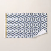 WHITE NAVY GEOMETRIC CIRCLS BATHROOM TOWEL SET BAD HANDDOEK (Handdoek)