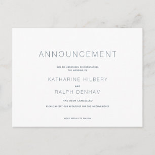 White & Navy huwelijksaankondiging Briefkaart