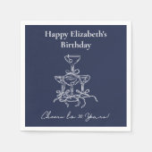 White & Navy Proost op 30 jaar verjaardag servette Servet (Voorkant)