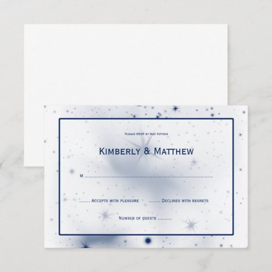 White Navy Stars Design RSVP (Voorkant / Achterkant)