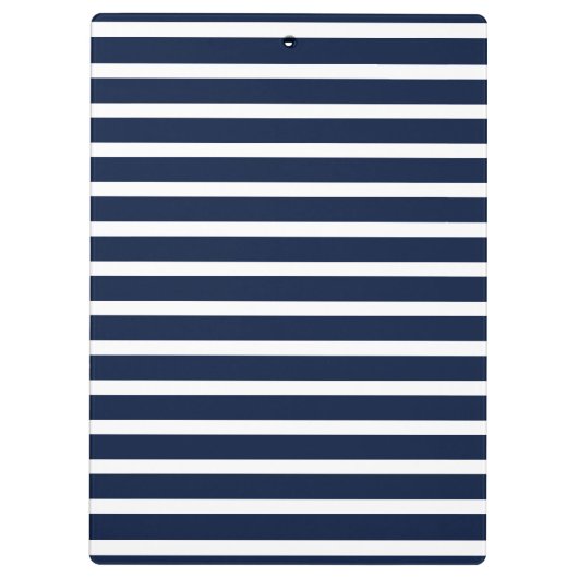 White Navy Stripe Pattern Gold Name Sjabloon Klembord (Achterkant)