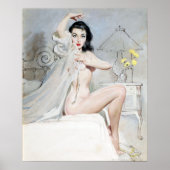 White Negligee Pin Up Poster (Voorkant)