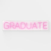 White NEON Huge PINK Modern Afstudeerder kondiging Spandoek