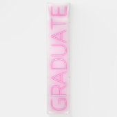 White NEON Huge PINK Modern Afstudeerder kondiging Spandoek (Verticaal)