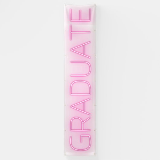 White NEON Huge PINK Modern Afstudeerder kondiging Spandoek