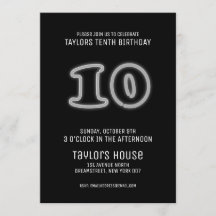 White Neon Sign 10th Trendy Birthday Party