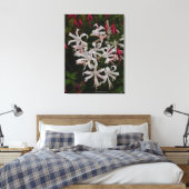 White Nerine Flowers Canvas Print (Insitu (Slaapkamer))