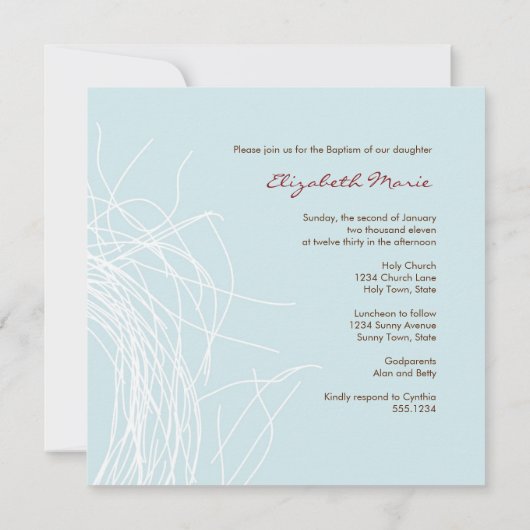 White Nest Double Sided Invitation Kaart (Achterkant)