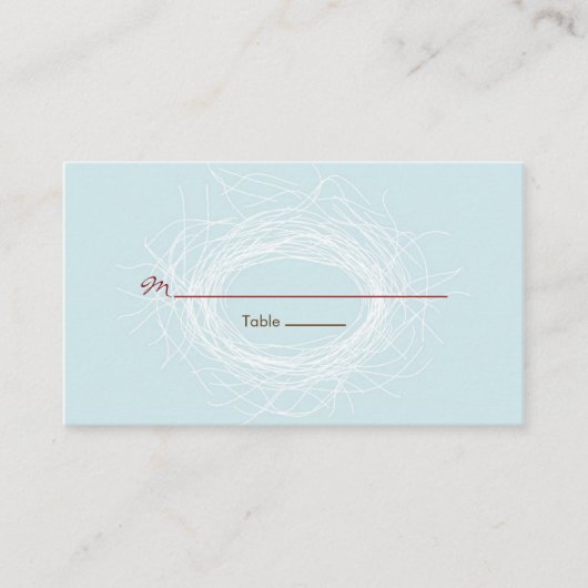 White Nest Favor Tag Plaatskaartje (Voorkant)