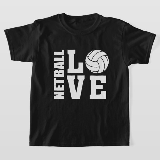 White Netball Love, Netball T-shirt (Laagn)