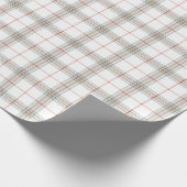 White Neutral Christmas Tartan Plaid Cadeaupapier (Hoek)