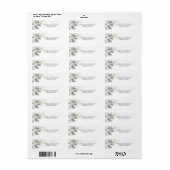 White Neutral Flowers Waterverf Greenery Etiket (Full Sheet)