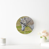 White New Forest Pony Wild Horse Ronde Klok (Huis)