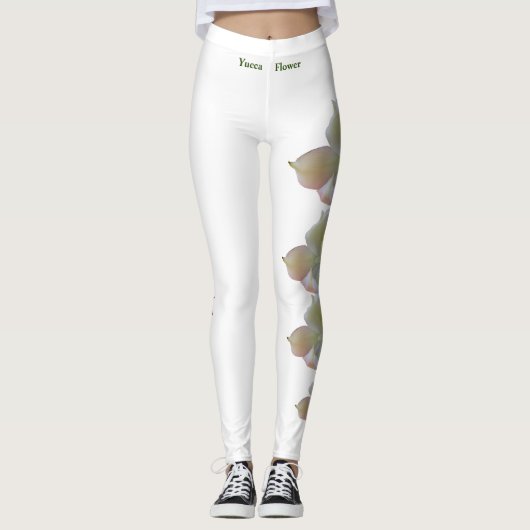 White New Mexico State Flower Yucca Leggings (Voorkant)