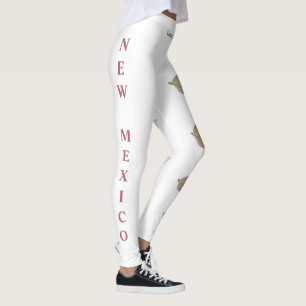 White New Mexico State Flower Yucca Leggings