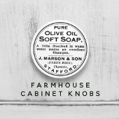 White New  Pure Olive Oil Soap and Bathroom Keramische Knop