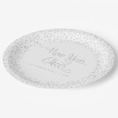 White New Year Cheer Silver Snowflake Script Papieren Bordje (Gekanteld)
