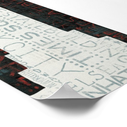 White New York Times Square Poster (Hoek)