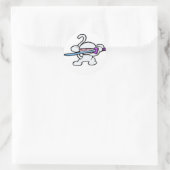 White Ninja op Guard-No Words Ronde Sticker (Tas)