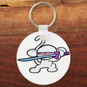 White Ninja op Guard-No Words Sleutelhanger (Voorkant)