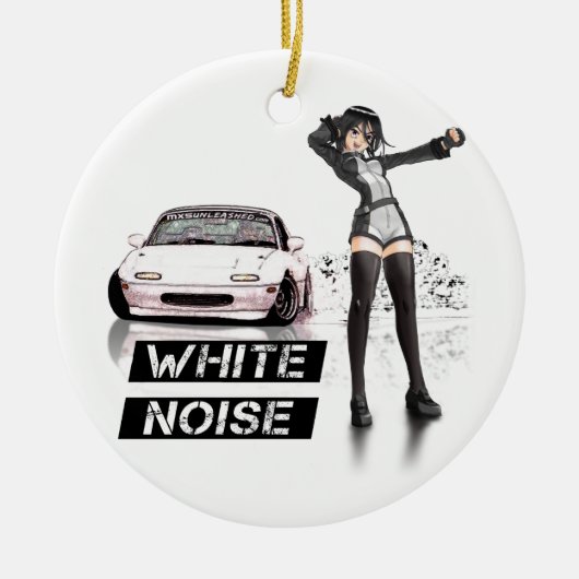 White Noise MX5 Miata Keramisch Ornament (Voorkant)