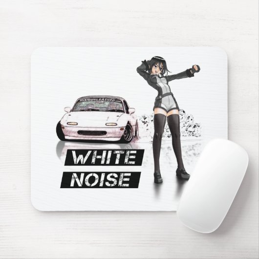 White Noise MX5 Miata Muismat (Met muis)