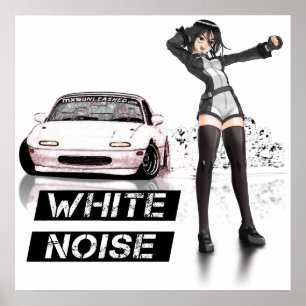 White Noise MX5 Miata Poster