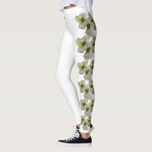White North Carolina State Flower Dogwood Leggings (Links)