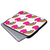 White notebook Hoesje met roze harten en regenboge Laptop Sleeve (Voorkant onderkant)