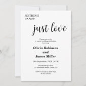 White Nothing Fancy Just Love Casual Wedding  Kaart (Voorkant)
