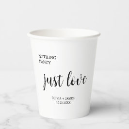 White Nothing Fancy Just Love Wedding Papieren Bekers