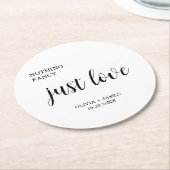 White Nothing Fancy Just Love Wedding Ronde Kartonnen Onderzetter (Gebogen)