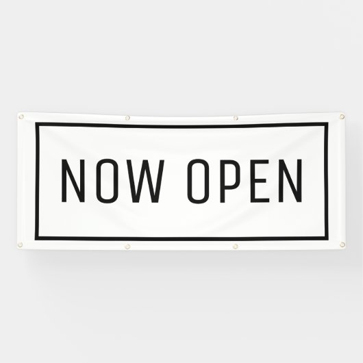 White Now Open Banner (Horizontaal)