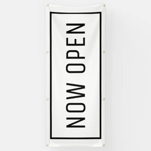 White Now Open Banner (Verticaal)
