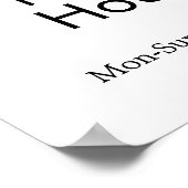 White Nu Open Zakelijke Openingstijden Poster (Hoek)