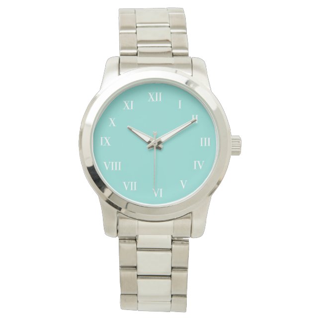 White Numals  blauw Horloge (Voorkant)
