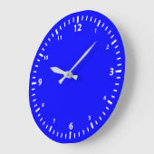 White Number Clock Face op Blue Grote Klok (Hoek)