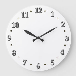 White Numbers Clock Face Sjabloon Grote Klok