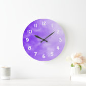 White Numbers Purple Sky Wall Clock Grote Klok (Huis)