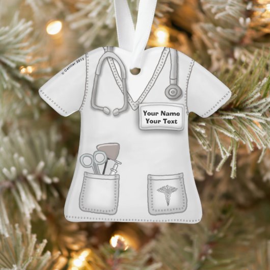 White Nurse medische scrubs ornament (Boom)