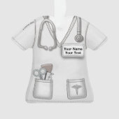 White Nurse medische scrubs ornament (voorkant)