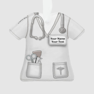 White Nurse medische scrubs ornament
