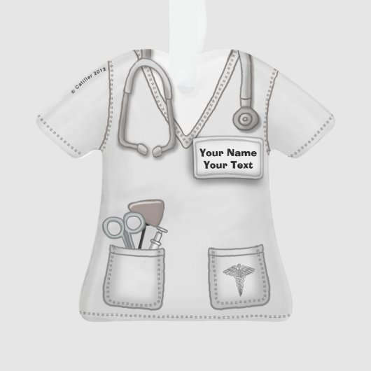 White Nurse medische scrubs ornament (voorkant)
