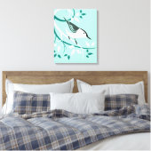 White Nuthatch Bird Art Canvas Afdruk (Insitu (Slaapkamer))