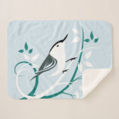 White Nuthatch Sherpa Deken (Voorkant (horizontaal))