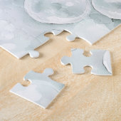 White Ocean Seafoam Blue Shells Pearls Legpuzzel (Zijkant)