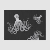 White Octopus Black Tissue Paper Tissuepapier (Voorkant)