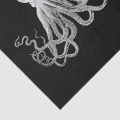 White Octopus Black Tissue Paper Tissuepapier (Detail)